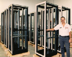 Electronic Rack Enclosures manufactured daily at Racks Unlimited Manufacturing and Finishing facility